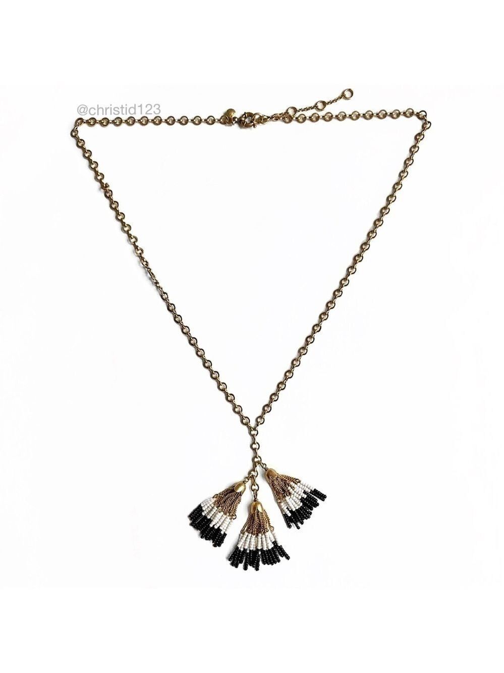 J. Crew Beaded Tassel Necklace